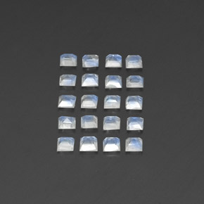 Rainbow Moonstone Gemstones in 2.9 x 2.9 mm Size for Sale, Rainbow Moonstone Stones in Bluish White Color