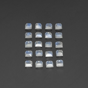 Rainbow Moonstone Gemstones in 2.8 x 2.8 mm Size for Sale, Rainbow Moonstone Stones in Blue White Color