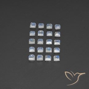Rainbow Moonstone Gemstones in 2.9 x 2.9 mm Size for Sale, Rainbow Moonstone Stones in Bluish White Color