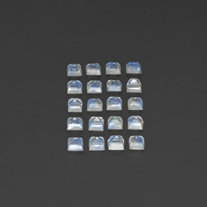 Rainbow Moonstone Gemstones in 2.9 x 2.9 mm Size for Sale, Rainbow Moonstone Stones in Blue White Color