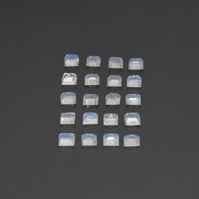 Rainbow Moonstone Gemstones in 3 x 3 mm Size for Sale, Rainbow Moonstone Stones in Blue White Color