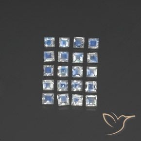 2.64ctw Natural Bluish White Rainbow Moonstone, Square, Transparent