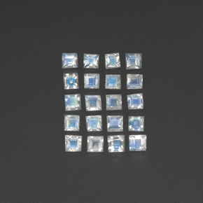 0.1ct Square Facet White Blue Rainbow Moonstone Gem for sale 0.1ct Square Facet White Blue Rainbow Moonstone Gem (ID: 350494)