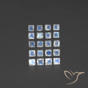 3.37ctw Natural Bluish White Rainbow Moonstone, Square, Transparent