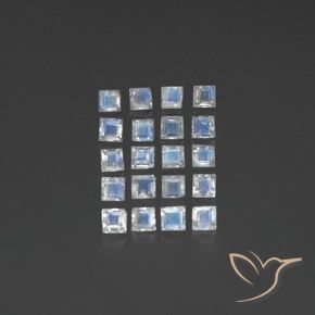 3.06 ct Square Cut Rainbow Moonstone, 3.1 x 3 mm From India, Photo A