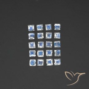 3.25ctw Natural Bluish White Rainbow Moonstone, Square, Transparent