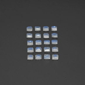 Rainbow Moonstone Gemstones in 3 x 3 mm (calibrated) Size for Sale, Rainbow Moonstone Stones in Bluish White Color