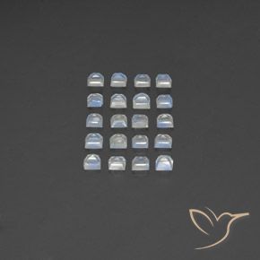 Rainbow Moonstone Gemstones in 3.1 x 3.1 mm Size for Sale, Rainbow Moonstone Stones in Bluish White Color