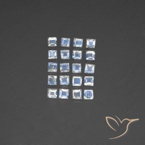 2.60ctw Natural Bluish White Rainbow Moonstone, Square, Transparent