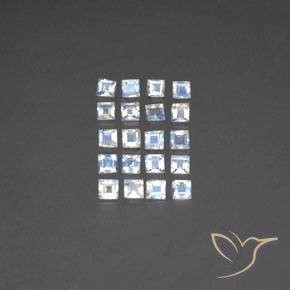 2.66ctw Natural Bluish White Rainbow Moonstone, Square, Transparent