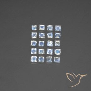 2.39ctw Natural Bluish White Rainbow Moonstone, Square, Transparent
