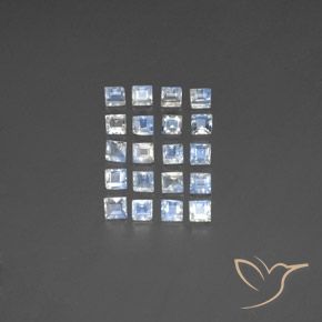 Pietra di luna arcobaleno a taglio quadrato da 3,26 ct, 3 x 3 mm dall'India, Photo A