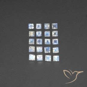 2.96ctw Natural Bluish White Rainbow Moonstone, Square, Transparent