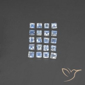 3.01ctw Natural Bluish White Rainbow Moonstone, Square, Transparent