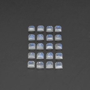 Rainbow Moonstone Gemstone in 3.1 x 3.1 mm Size for Sale, Rainbow Moonstone Stone in Blue White Color