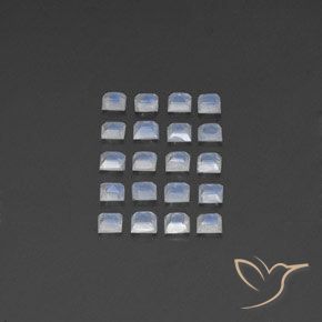 Rainbow Moonstone Gemstones in 3 x 2.9 mm Size for Sale, Rainbow Moonstone Stones in Bluish White Color
