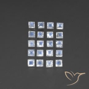 3.14 ct Square Cut Rainbow Moonstone, 3.1 x 3.1 mm From India, Photo A