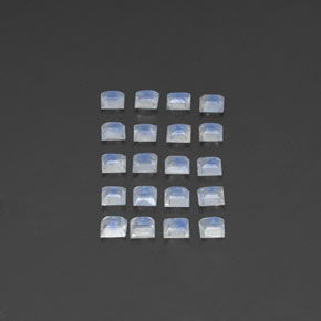 Rainbow Moonstone Gemstones in 3 x 3 mm Size for Sale, Rainbow Moonstone Stones in Blue White Color