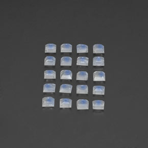Rainbow Moonstone Gemstones in 3.1 x 3 mm Size for Sale, Rainbow Moonstone Stones in Blue White Color