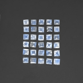 Голубовато-белый Радужный Лунный Камень Камень - 0.1ct Фасетный Квадрат (ID: 350522)