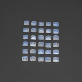 Rainbow Moonstone Gemstones in 3 x 3 mm (calibrated) Size for Sale, Rainbow Moonstone Stones in Bluish White Color