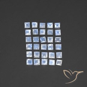 3.31ctw Natural Bluish White Rainbow Moonstone, Square, Transparent