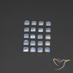 Rainbow Moonstone Gemstones in 2.9 x 2.9 mm Size for Sale, Rainbow Moonstone Stones in Bluish White Color