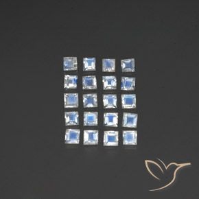2.15ctw Natural Bluish White Rainbow Moonstone, Square, Transparent