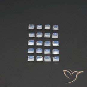 Rainbow Moonstone Gemstones in 2.9 x 2.9 mm Size for Sale, Rainbow Moonstone Stones in Bluish White Color