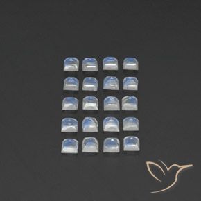 Rainbow Moonstone Gemstones in 3.2 x 3.2 mm Size for Sale, Rainbow Moonstone Stones in Bluish White Color