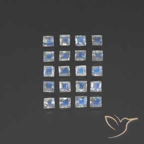3.45ctw Natural Bluish White Rainbow Moonstone, Square, Transparent