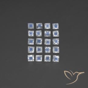 2.49ctw Natural Bluish White Rainbow Moonstone, Square, Transparent