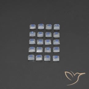 Rainbow Moonstone Gemstones in 2.9 x 2.9 mm Size for Sale, Rainbow Moonstone Stones in Bluish White Color
