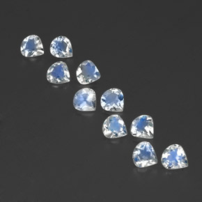 Bluish White Rainbow Moonstone Gem - 0.3ct Pear Facet (ID: 350701)