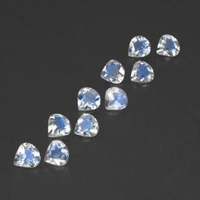 2.84 ctw White Rainbow Moonstone Stones, Natural Rainbow Moonstone in Pear Facet Shape for Sale