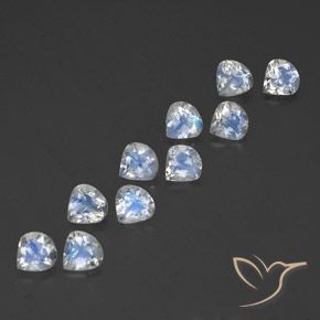 3.48 ctw White Rainbow Moonstone Stones, Natural Rainbow Moonstone in Pear Facet Shape for Sale