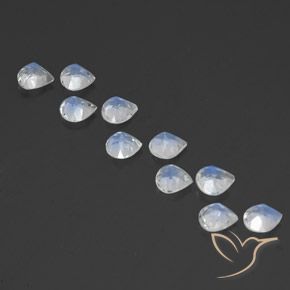 Rainbow Moonstone Gemstones in 5 x 5 mm (calibrated) Size for Sale, Rainbow Moonstone Stones in Bluish White Color