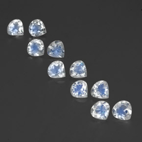Голубовато-белый Радужный Лунный Камень Камень - 0.4ct Фасетная Груша (ID: 350706)