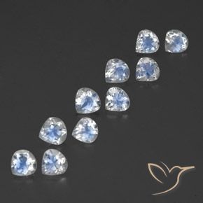 3.77 ctw White Rainbow Moonstone Stones, Natural Rainbow Moonstone in Pear Facet Shape for Sale
