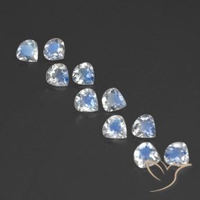 2.85 ctw White Rainbow Moonstone Gemstones, Rainbow Moonstone Gems in Pear Facet Shape for Sale.