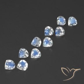 2.85 ctw White Rainbow Moonstone Stones, Natural Rainbow Moonstone in Pear Facet Shape for Sale
