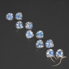 3.81ctw Natural Bluish White Rainbow Moonstone, Pear Shape, Transparent