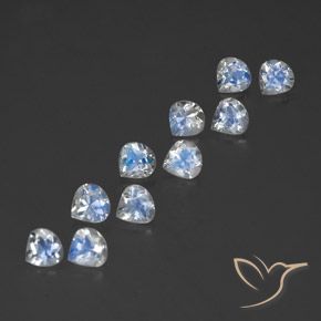 3.81 ctw White Rainbow Moonstone Stones, Natural Rainbow Moonstone in Pear Facet Shape for Sale