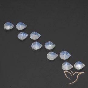Rainbow Moonstone Gemstones in 5 x 5 mm (calibrated) Size for Sale, Rainbow Moonstone Stones in Bluish White Color