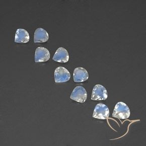 2.97ctw Natural Bluish White Rainbow Moonstone, Pear Shape, Transparent