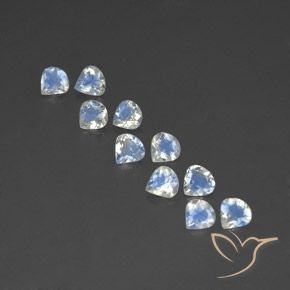 3.18ctw Natural Bluish White Rainbow Moonstone, Pear Shape, Transparent