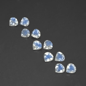 Bluish White Rainbow Moonstone Gem - 0.3ct Pear Facet (ID: 351106)