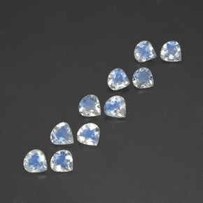 3.20 ctw White Rainbow Moonstone Stones, Natural Rainbow Moonstone in Pear Facet Shape for Sale