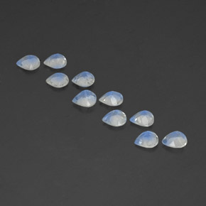 Rainbow Moonstone Gemstones in 5.2 x 5.1 mm Size for Sale, Rainbow Moonstone Stones in Bluish White Color