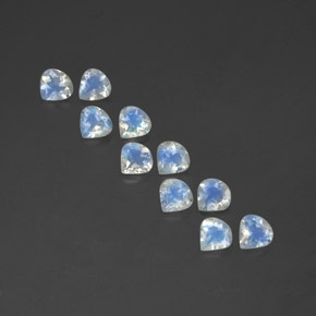 3.25 ct White Rainbow Moonstone Gemstone, Rainbow Moonstone Gem in Pear Facet Shape for Sale.